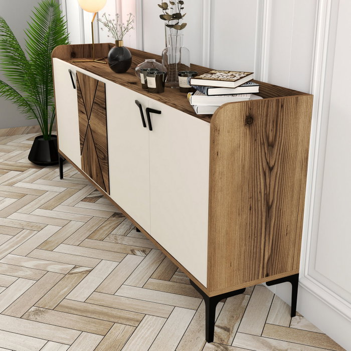 Hanah Home Venedik Consola Nogal y Crema
